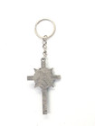 Vintage Crucifixion Jesus Cross Religious God Silver Tone Keyring Keychain — photo 2