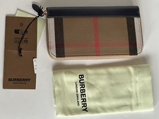 Burberry Zip Around Wallet Dark Canvas Blue 80845161 NWT 630