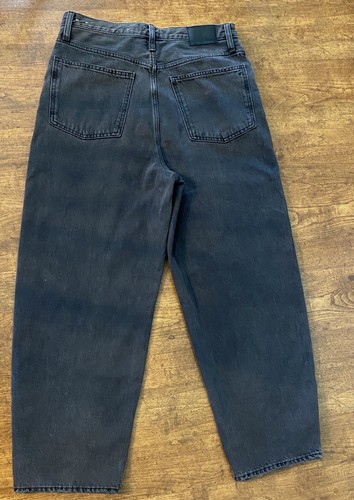 Madewell Crop Balloon Jeans Size 28 Black Denim Button Fly 100% Cotton FTC.org - Picture 5 of 11