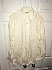 Burberry London Mens off white Dress Shirt Sz 15 /32 Button Down Long Sleeve