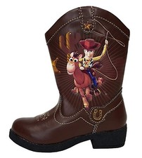 Pixar Toy Story LIGHT UP Cowboy BOOTS shoes Western Rodeo Woody Brown Toddler