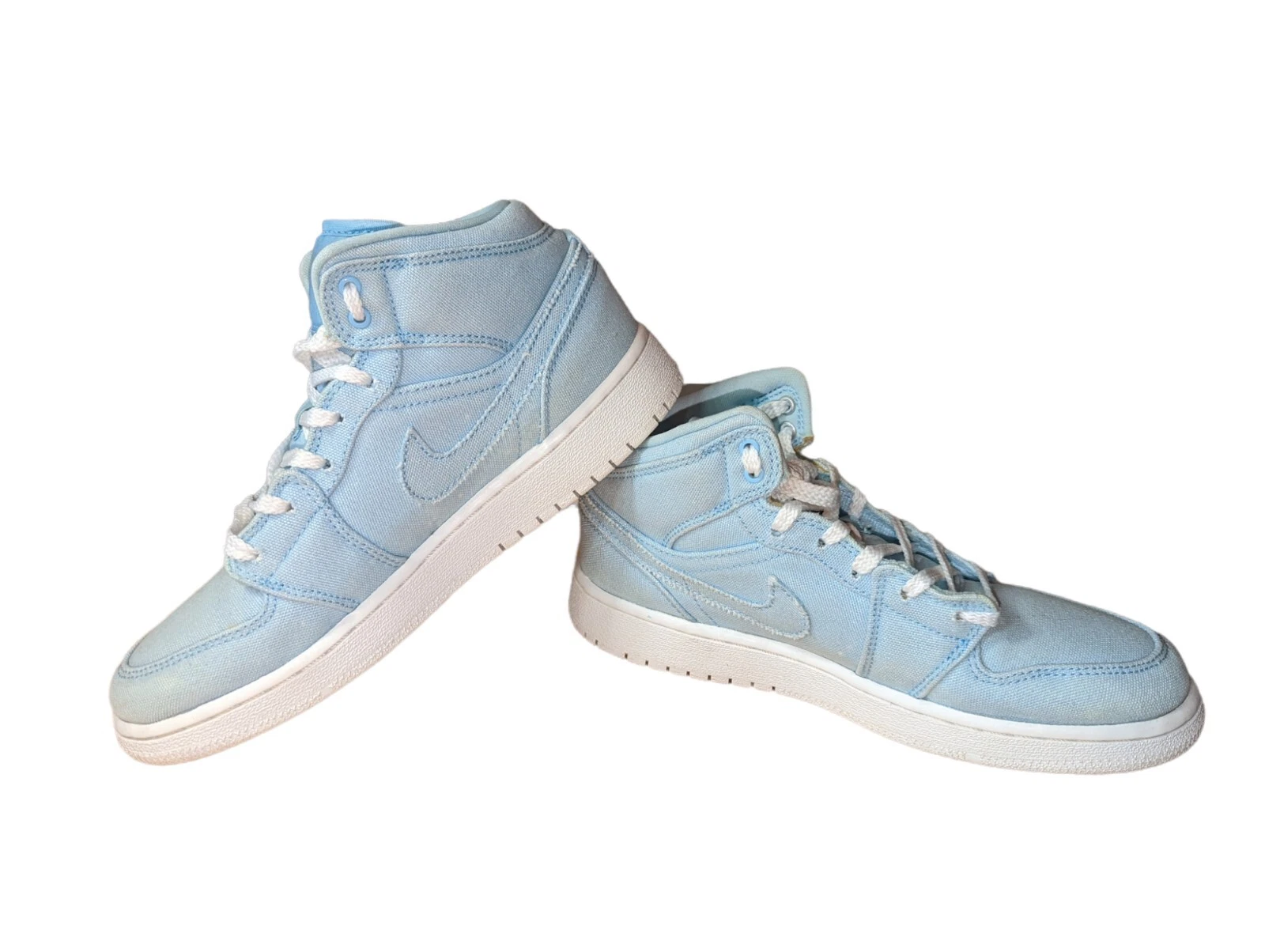 Jordan 1 Mid tela blu ghiaccio 2016 TAGLIA 4 5Y 554725 425