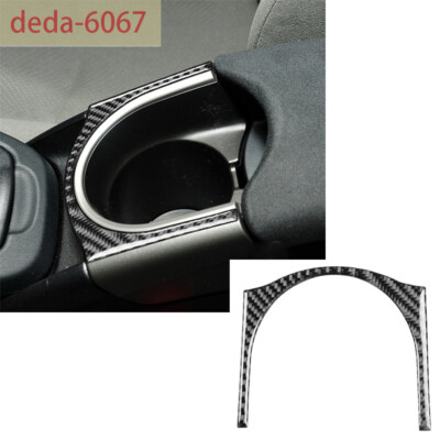 Carbon Fiber Center Console Armrest Cup Holder Cover For Toyot@ Prius 2012-2015