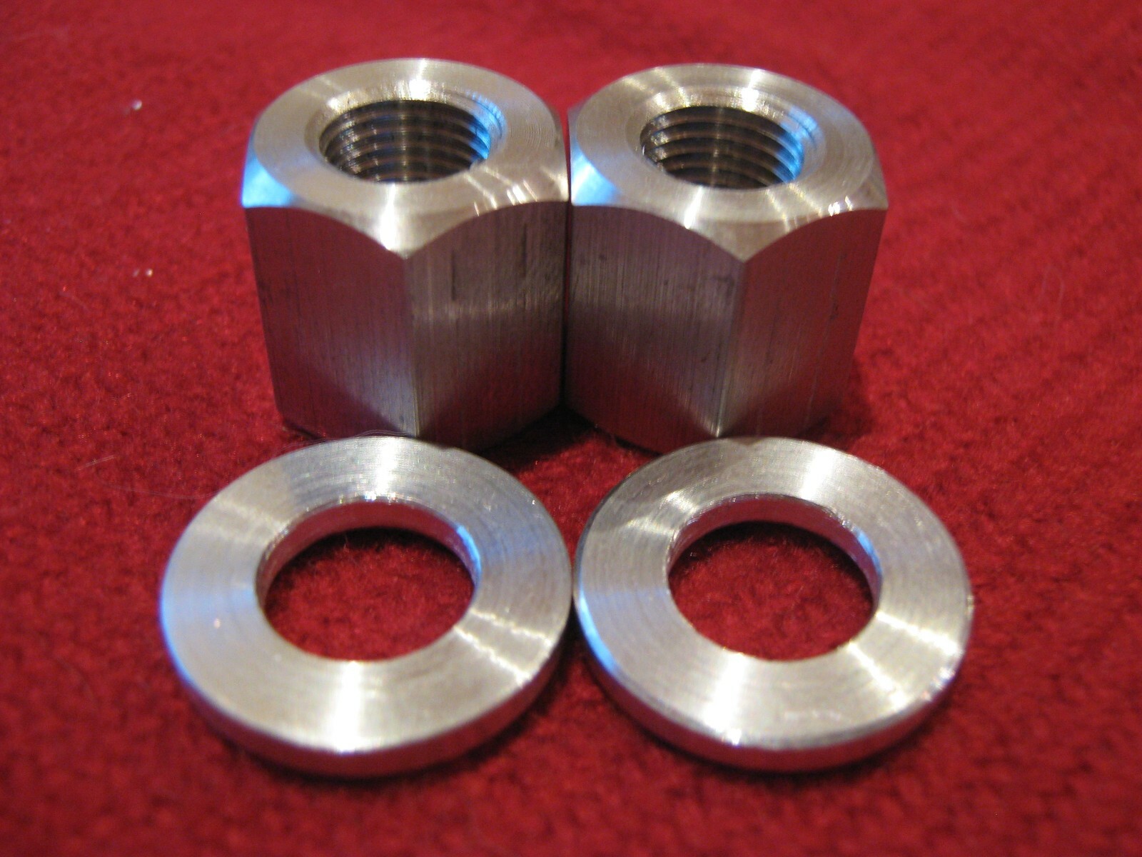 ATOM BIKES D'S NUTS 3/8" X 24 TPI ALUMINUM BMX AXLE NUTS AND WASHERS 5/