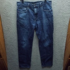 Uniqlo Men's 34 Blue Bootcut Jeans 100% Cotton 36" 30.75" 12.25"