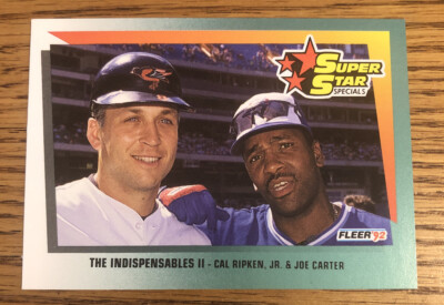 Cal Ripken Jr/Joe Carter 1992 Fleer Super Star Card #703  *3687*
