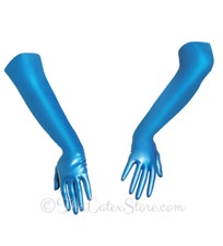 Latex ELBOW-MID Gloves / PREMIUM / METALLIC BLUE /FETISH/ Made in Germany /1108m
