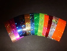 2" x 6" 10PK Flasher/Dodger/Reflective Cracked Ice Holographic Fishing Lure Tape