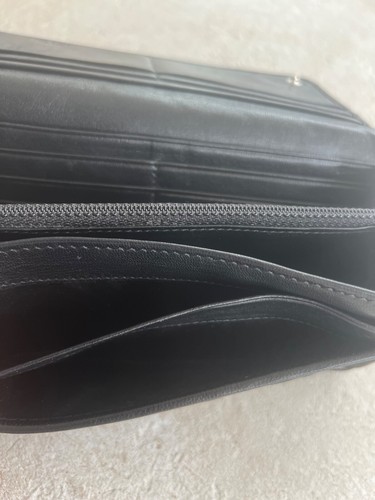Authentic Prada Large Black Tressuto Impuntu Nylon Diamond Quilted Wallet 1M1132 - Picture 7 of 13