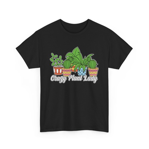 Crazy Plant Lady Tee Shirt, Plant Lover Gift, Botanical Graphic Tee, Gardening