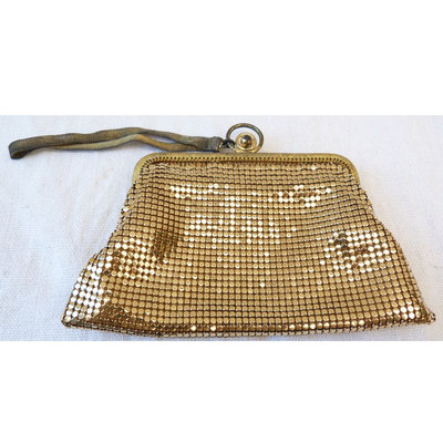 Sac De Soirée Métal Doré Style Paco Rabanne - Années 2000 - Modèle à Disques - Occasion