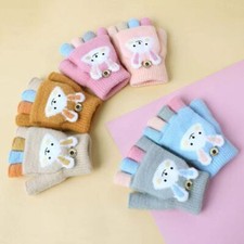 Soft Children Knitted Mittens Kids Gloves Cute Thick Warm For 1-6 Years Old