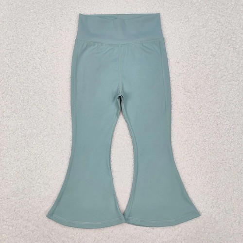 Sibling Baby Girls Solid Color Yoga Active Wear Bell Bottom Pants - Picture 2 of 19