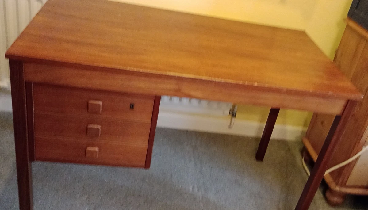vintage mid century wooden desk Domino Danish eBay