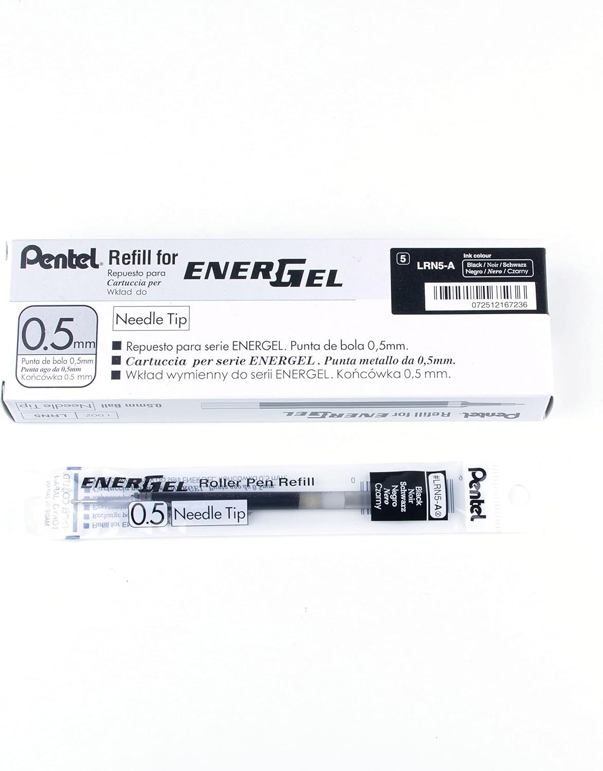 Pentel Refill Ink for EnerGel Liquid Gel Pen, (0.5mm), Fine 0.5mm, Black