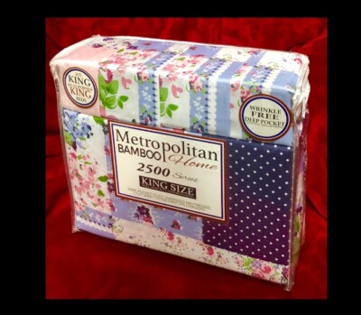 * METROPOLITAN BAMBOO Home Hypoallergenic 2500 Thread ct KING SIZE Bed Sheet Set