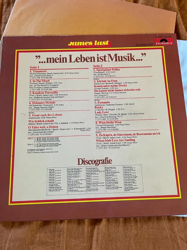 James Last – Mein Leben Ist Musik...NEAR MINT Professionell Gereinigt Ger 1976 - Bild 2 von 3