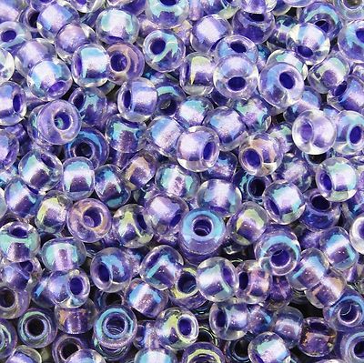 Miyuki Round Seed Beads Size 6/0 Sparkling Purple Lined Crystal AB 20 Gram Tube
