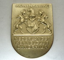NETHERLANDS KENNELCLUB CYNOPHILIA ca1920 Medal 38x51.4mm 30g Gold Plated. B19