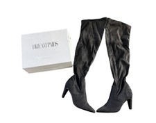 Women  s Knee High Black Suede Boots Size 10