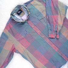 Vintage Roper Rodeo Blue Western Shirt Thick Cotton Plaid Made in USA XXXL