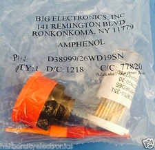 D38999/26WD19SN AMPHENOL BJG CONNECTOR CIRC SKT 19 POSITION CRMP ST CBL MNT 