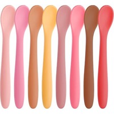 8PCS Silicone Feeding Spoons Baby Spoons Silicone Training Spoons Baby Utensi...
