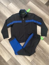 NWT Hugo Boss Tracksuit Set Blue Men's Tape-Trim Zip up Jacket XXL  Pants Large