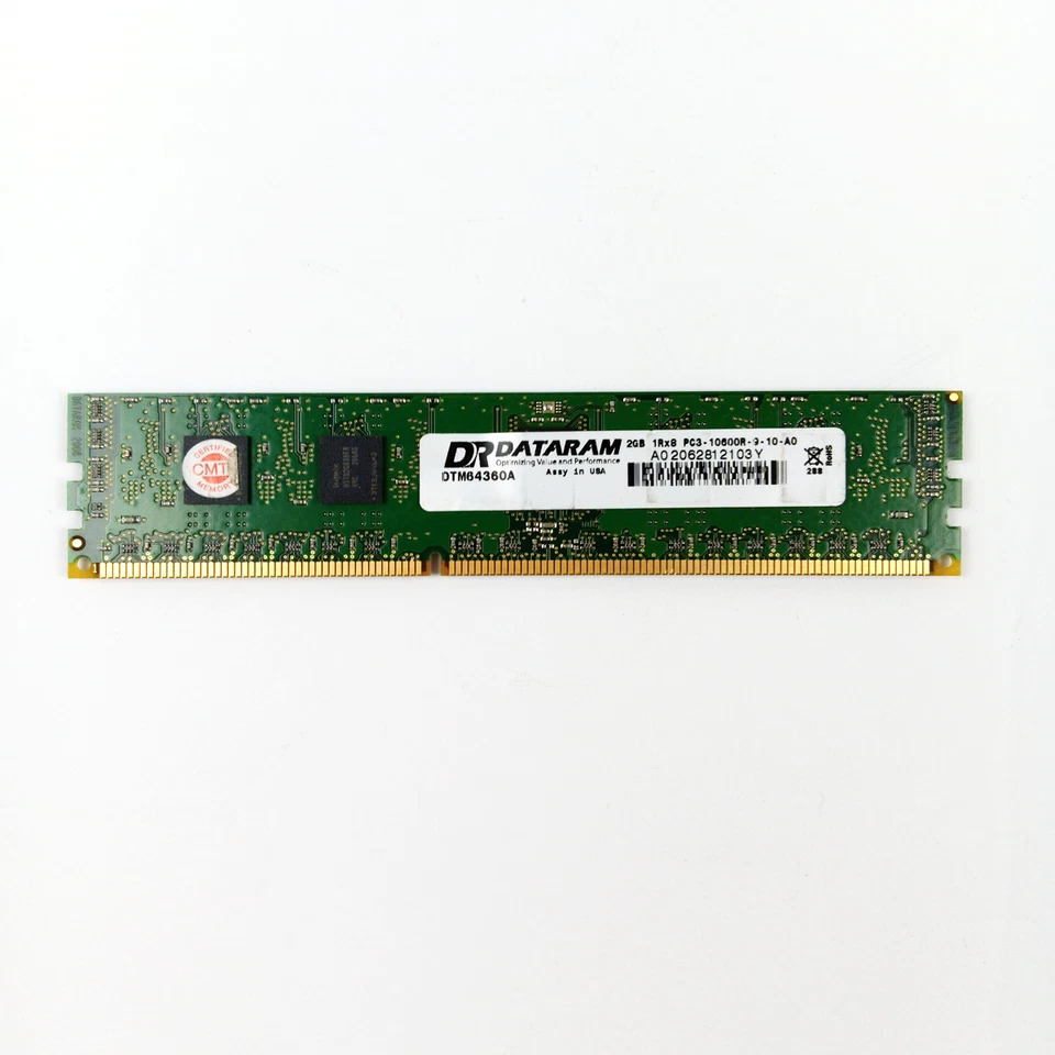 Dataram DTM64360A 2GB PC3-10600 DDR3 ECC Registered Server RAM Memory - Image 4 of 4