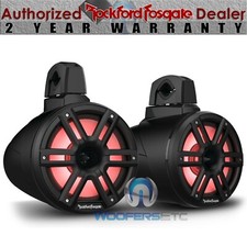 ROCKFORD FOSGATE M2WL-8HB BLACK 8" LED MARINE BOAT WAKEBOARD TOWER HORN SPEAKERS