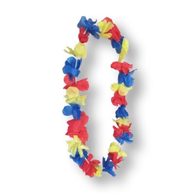 Sonia Originelli Blumenketten Set – 5 Stück, Ca. 102 Cm, Polyester, Bunte Farben (grün-weiß-rot), Für Party & Feier