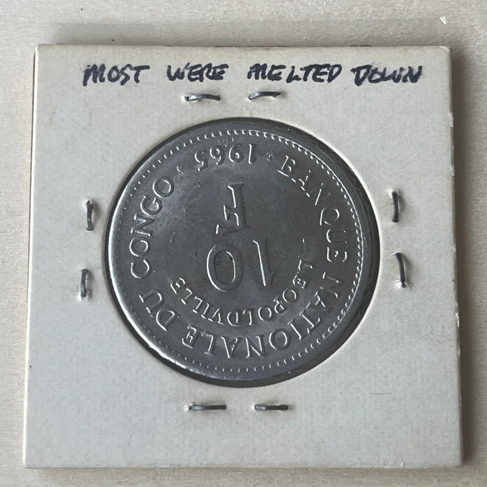 1965 Congo 10 Francs Coin Aluminum - Image 3 of 4