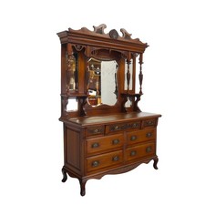 Spiegelkommode Antik Frisierkommode 7-schübig Holz Mahagoni B: 152 cm -12002-
