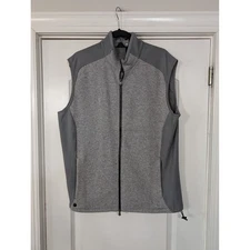 GREYSON Men's Sequoia Luxe Golf Vest Full Zip Gray Large casual athletic