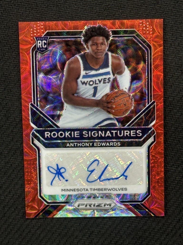 Anthony Edwards 2020-21 Panini Prizm Red Choice Auto Rookie Signature RC #RSAEW