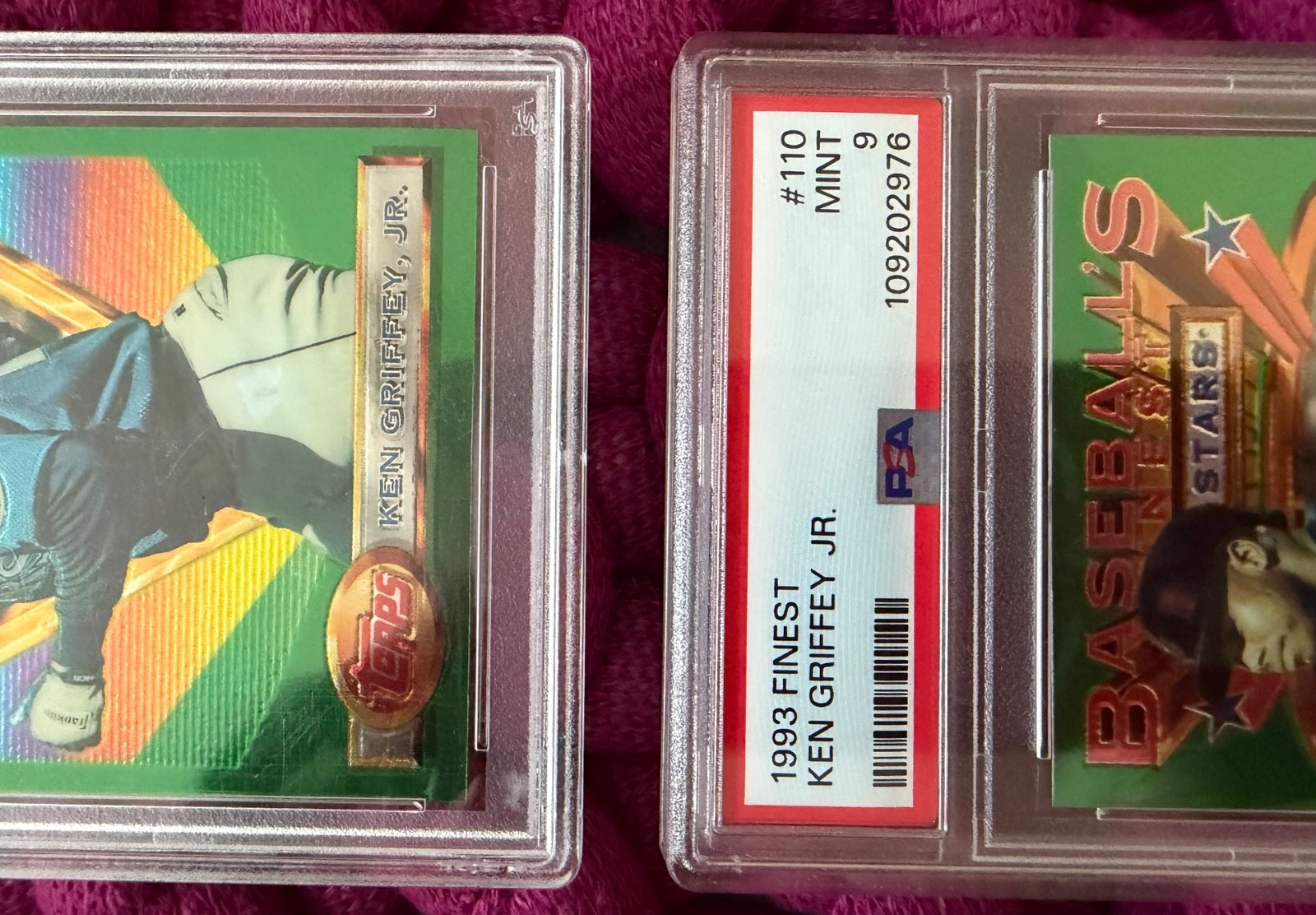 Ken Griffey Jr. 1993 Finest PSA 9 #110 - 2-card set, NM π₯π₯π₯ view 8
