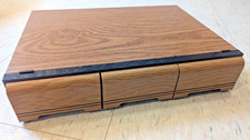 Vintage Faux Wood Grain 3 Drawer Cassette Tape Storage Cabinet Holds 42