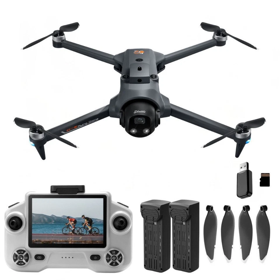 RC-Quadrocopter GPS Drohne mit Live-Display-Controller, 180° verstellbare Kamera - Bild 1 von 1