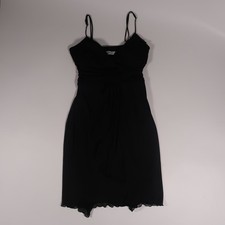 Speechless Black Ruched Cocktail Dress Adjustable Straps Lettuce Hem LBD