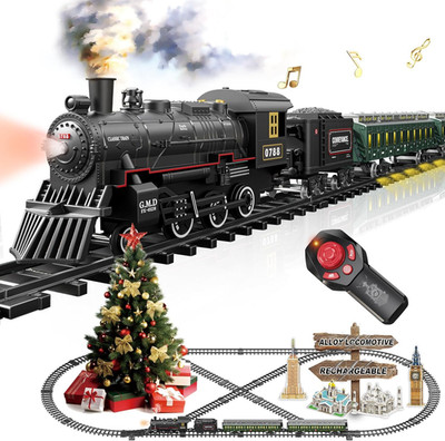 Electric Train Sets Remote Control for Kids Metal Alloy Christmas Train Toys Ste