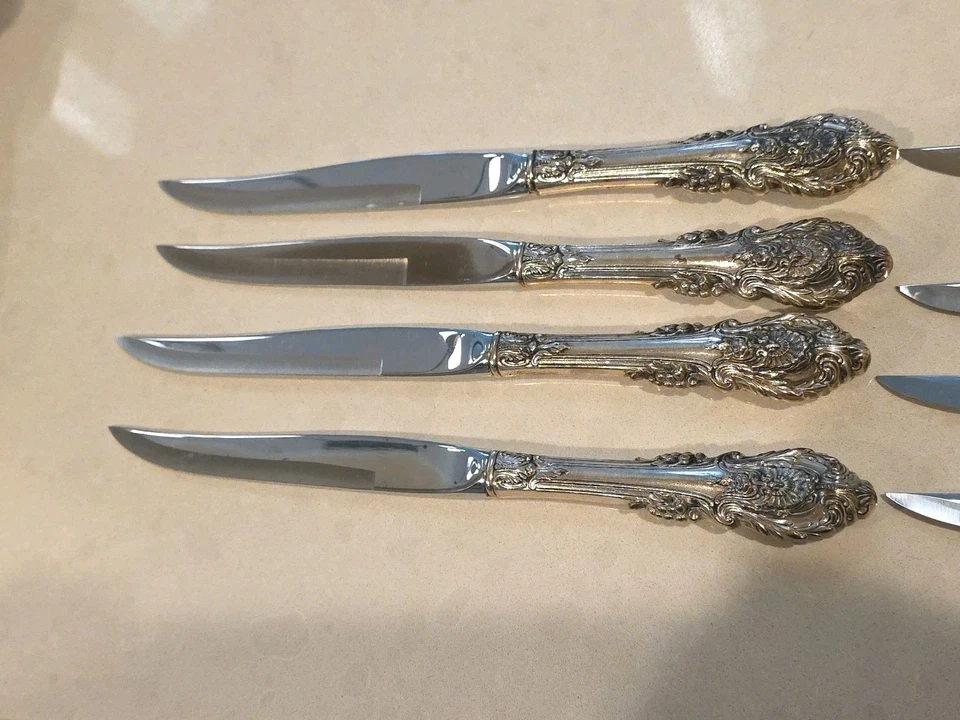 Sir Christopher Steak Knives Set of 8 Wallace Sterling Silver - Image 4 of 4