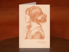 Head of a Woman by John William Waterhouse (1896) - A5 Art Print Greeting Card