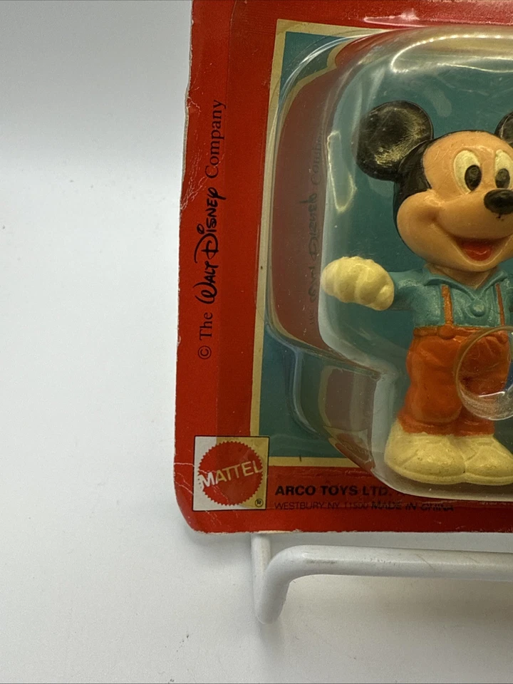 Vintage Disney Mickey Mouse Collectible Die-cast Yellow Car & Mickey Figure - Image 4 of 4