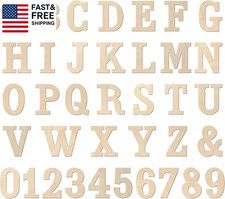 3 Inch 216 Pieces Wooden Letters  Numbers for Crafts Unfinished Wood Alphabet