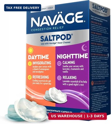 Navage  SaltPods Refills, Daytime & Nighttime, 30-Pack (15 Each Variety) | Aroun