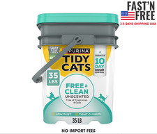 Purina Tidy Cats Free and Clean Clumping Cat Litter, Unscented, 35 lb Pail