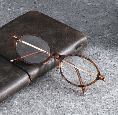 Small Oval Blue Light Blocking Nerd Acetate Fashion Retro Reading Glasses Women