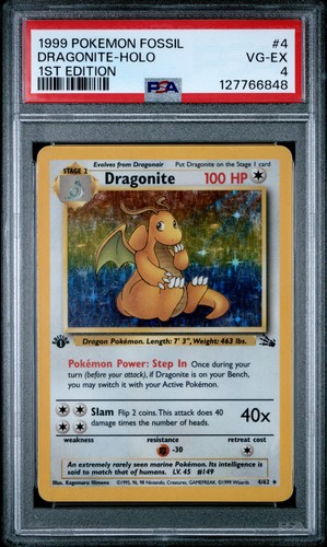 Dragonite (1st Edition) graded PSA 4 for sale on eBay