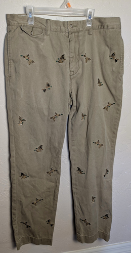 Vintage Ralph Lauren POLO Blue Label Duck Embroidered Pants 34x29 Bedford Chinohose