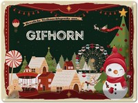 Blechschild 30X40 Cm WeihnachtsgrüßE Aus Gifhorn Weihnachten Deko Geschenk Metal